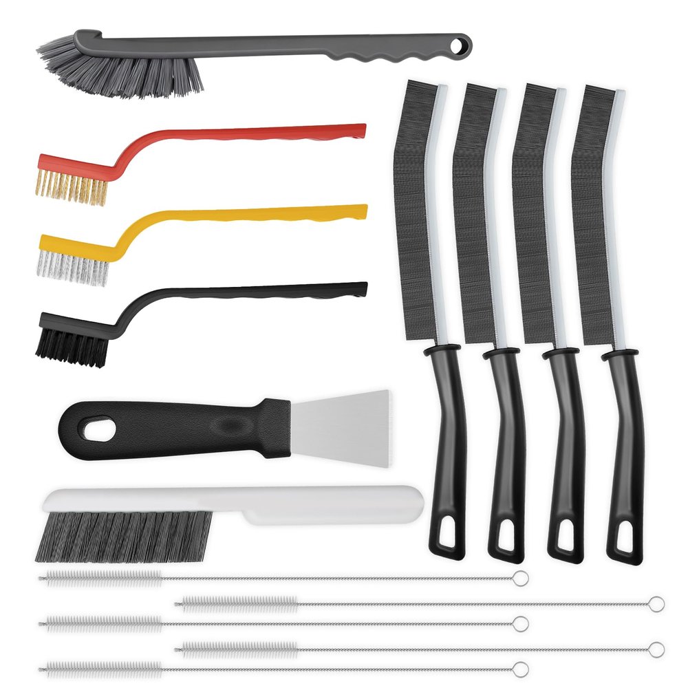 15pcs Multifunctional Crevice Cleaning Brush Set - Hard Bristle Scrub Brushes for Home, Bathroom, Kitchen, Windows, and Corners