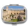 Israel at The Tower Pill Box 2 Compartments Portable Travel Pill Case Mini Medicine Organizer for Pocket Purse Metal Waterproof Medicine Container Holder Vitamin Fish Oil view 1