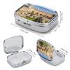 Israel at The Tower Pill Box 2 Compartments Portable Travel Pill Case Mini Medicine Organizer for Pocket Purse Metal Waterproof Medicine Container Holder Vitamin Fish Oil view 2