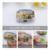 Israel at The Tower Pill Box 2 Compartments Portable Travel Pill Case Mini Medicine Organizer for Pocket Purse Metal Waterproof Medicine Container Holder Vitamin Fish Oil view 3