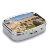 Israel at The Tower Pill Box 2 Compartments Portable Travel Pill Case Mini Medicine Organizer for Pocket Purse Metal Waterproof Medicine Container Holder Vitamin Fish Oil view 4
