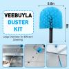 18FT Reach Cobweb Duster with Extension Pole - Spider Web Brush for Cleaning with 3-12FT 4-Section Flip-Lock Telescopic Pole, Effortlessly Cleans High Indoor & Outdoor Webs view 3
