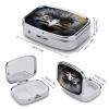 Emu Pill Box 2-Compartment Portable Travel Square Pill Case Daily Pill Holder with Store Vitamins Pocket Medicine Organizer for Office Home Fish Oil view 2