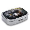 Emu Pill Box 2-Compartment Portable Travel Square Pill Case Daily Pill Holder with Store Vitamins Pocket Medicine Organizer for Office Home Fish Oil view 3
