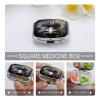 Emu Pill Box 2-Compartment Portable Travel Square Pill Case Daily Pill Holder with Store Vitamins Pocket Medicine Organizer for Office Home Fish Oil view 4