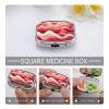Peach Waves Pill Box 2 Compartments Portable Travel Pill Case Mini Medicine Organizer for Pocket Purse Metal Waterproof Medicine Container Holder Vitamin Fish Oil view 3