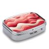 Peach Waves Pill Box 2 Compartments Portable Travel Pill Case Mini Medicine Organizer for Pocket Purse Metal Waterproof Medicine Container Holder Vitamin Fish Oil view 4