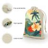 FekiLoot Summer Hawaiian 8 Pieces Cotton Drawstring Bags 5 X 7 Inch Reusable Wrapping Muslin Bag Lightweight Linen Sachet Bag Storage Pouches for Party Wedding Gift Jewelry view 3