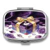The Dream Box Under The Starry Veil Pill Box 2-Compartment Portable Travel Square Pill Case Daily Pill Holder with Store Vitamins Pocket Medicine Organizer for Office Home Fish Oil view 1
