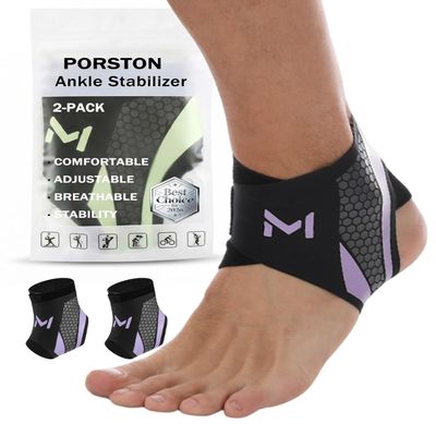 2-Pack Ankle Brace for Men & Women,Adjustable Lace up Ankles Sock,Basketball Ankle Stabilizer with Straps,Orthopedic Compression Sleeve for Plantar Fasciitis Relief,Tendonitis,Sprained(Purple)