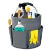 Whitefoxen Cleaning Caddy with Handle, 17L Foldable Cleaning Supplies Organizer, Portable Storage Basket, Cleaning Supply Caddy, Multifunctional Cleaning Bucket Bag for Garden, Home, Kitchen (Grey) view 1
