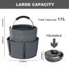 Whitefoxen Cleaning Caddy with Handle, 17L Foldable Cleaning Supplies Organizer, Portable Storage Basket, Cleaning Supply Caddy, Multifunctional Cleaning Bucket Bag for Garden, Home, Kitchen (Grey) view 4