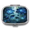 Pandora's Blue Botanicals Pill Box 2-Compartment Portable Travel Square Pill Case Daily Pill Holder with Store Vitamins Pocket Medicine Organizer for Office Home Fish Oil view 1