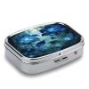 Pandora's Blue Botanicals Pill Box 2-Compartment Portable Travel Square Pill Case Daily Pill Holder with Store Vitamins Pocket Medicine Organizer for Office Home Fish Oil view 3