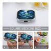 Pandora's Blue Botanicals Pill Box 2-Compartment Portable Travel Square Pill Case Daily Pill Holder with Store Vitamins Pocket Medicine Organizer for Office Home Fish Oil view 4