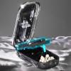 Portable 2 3 4 Halves Pill Cutter and Storage Box Reusable Medicine Containers Medicine Storage with Accurate Pill Alignment (Blue1/3) view 3