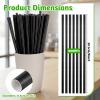 1000 Pack Black Paper Straws, 8" x 0.24", Disposable Drinking Straws Bulk, Eco-Friendly Drinking Straw, Compostable, for Bars Restaurants Party Weddings view 2
