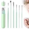 6 Set Ear Wax Removal Tool Set with Storage Tube, Professional Earwax Cleaner Kit, Stainless Steel Spring Ear Pick Tools,Stainless Steel Earwax Removal Toolkit (Green) view 1