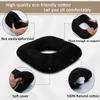 Hshbxd Donut Pillow for Tailbone Pain Relief, Wheelchair Cushion for Hemorrhoids and Bed Sores, Pregnancy, Donut Pillow Suitable for Office, Long Travel, Car and Home Sofa (Black) view 3