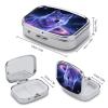 Metal Pill Organizer 2 Compartment Travel Pill Case with Mirror Waterproof & Leak-Proof Galaxy Wolf Pill Boxes for Daily Meds Vitamins Supplements Fits in Purse Pocket Bag view 2