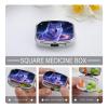Metal Pill Organizer 2 Compartment Travel Pill Case with Mirror Waterproof & Leak-Proof Galaxy Wolf Pill Boxes for Daily Meds Vitamins Supplements Fits in Purse Pocket Bag view 4