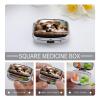 Papillon Lying on Tummy Pill Case 2 Compartments Small Pill Box with Mirror Square Medicine Travel Pill Organizer Pocket Purse Medicine Vitamin Organizer for Fish Oil, Supplements view 4