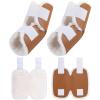 Funnysoft 2 Pcs Sheepskin Elbow Protectors Brown Soft Elbow Arm Cushions Pads with Adjustable Straps Pressure Sore Prevention Pain Relief for Elderly Bedridden Patients Surgery Recovery view 1