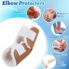 Funnysoft 2 Pcs Sheepskin Elbow Protectors Brown Soft Elbow Arm Cushions Pads with Adjustable Straps Pressure Sore Prevention Pain Relief for Elderly Bedridden Patients Surgery Recovery view 4