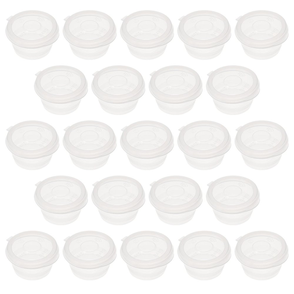 ARTIBETTER Disposable Sauce Cups with Lids 100pcs 50ml Pp Plastic Leakproof Dipping Sauce Containers for Takeaway Picnic and Food Storage
