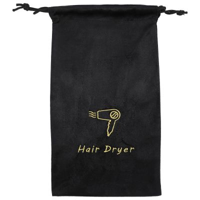 WATIIFUFU Hair Dryer Storage Bag Drawstring Velvet Pouch 19x35cm Portable Hair Blow Dryer Travel Carrying Bag for Salon and Home Use
