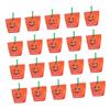 GARIOUANS 20pcs Halloween Pumpkin Candy Bags Foldable Paper Packaging Boxes with Ribbon Handle for Party Favors and Bulk Candy Storage view 1