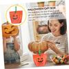 GARIOUANS 20pcs Halloween Pumpkin Candy Bags Foldable Paper Packaging Boxes with Ribbon Handle for Party Favors and Bulk Candy Storage view 4