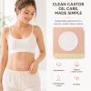 Prgislew 50Pcs Castor Oil Patches, Organic Cotton Castor Oil Pack Wrap Disposable Self-Adhesive Belly Button Patch Cover for Castor Oil, Mess-Free Anti Leakage No Wash Castor Oil Packs for Stomach view 2