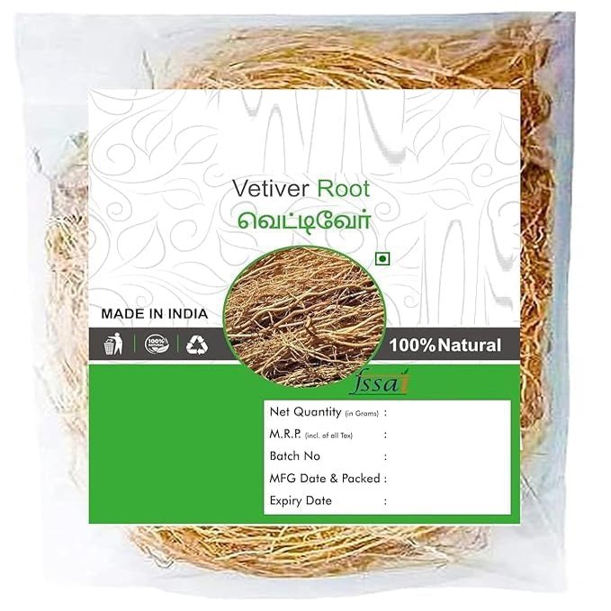 DS Vetiver Root 100g Khus Root Vetiveria Zizanioides Vala Kas Ramacham Vetiver for Hair Growth Healthy Skin (Pack of 1 X 100g)