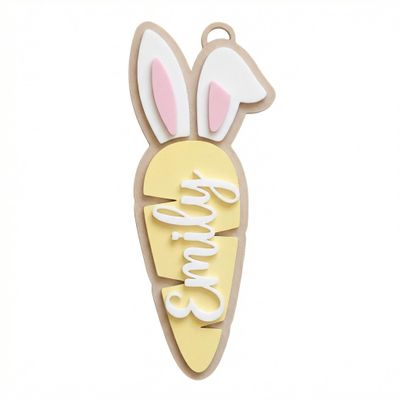 Personalized Carrot Easter Basket Tag, Custom Bunny Name Label, Easter Name Tag for Kids Gift Basket, Spring Party Decor, Easter Event Tag, Holiday Keepsake