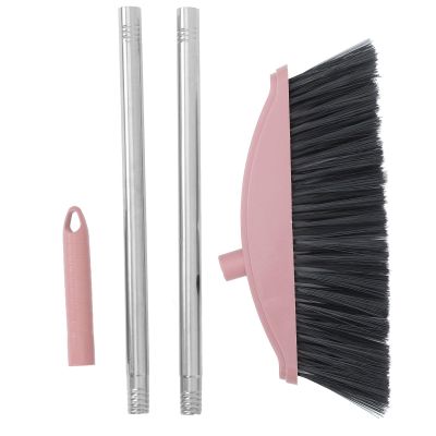 NIYANGLE Heavy Duty Plastic Angle Broom with Long Handle for Indoor and Outdoor Floor Cleaning, Wide Sweep Trash Broom for Home, Garage, and Patio Use