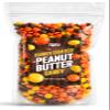 Candy Coated Peanut Butter Chocolate Bites 24oz Bulk Bag, Peanut Butter Center with Crisp Shell, Orange Yellow Brown Candy Pieces for Party Favors, Candies Buffets, Dessert Toppings and Holiday Treats view 1