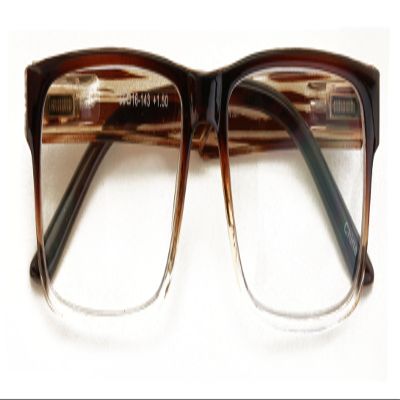 V.W.E. Modern Rectangular Progressive Reader - Clear On Top Reading Glasses - AR Coating Z122 (Brown, 3.25, x)