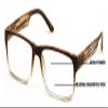 V.W.E. Modern Rectangular Progressive Reader - Clear On Top Reading Glasses - AR Coating Z122 (Brown, 3.25, x) view 2