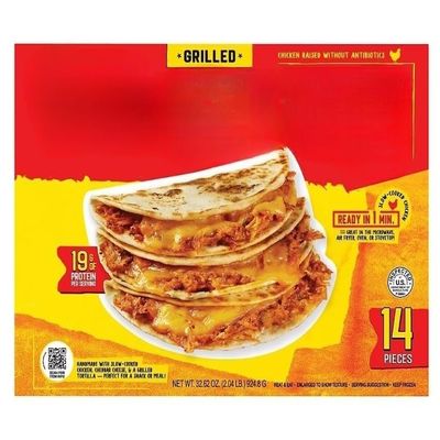 Grilled Chicken Quesadillas are a premium frozen handheld meal that combines convenience with bold, authentic flavors. Handmade with slow-cooked, antibiotic-free shredded chicken and premium cheddar cheese, these quesadillas are encased in signature