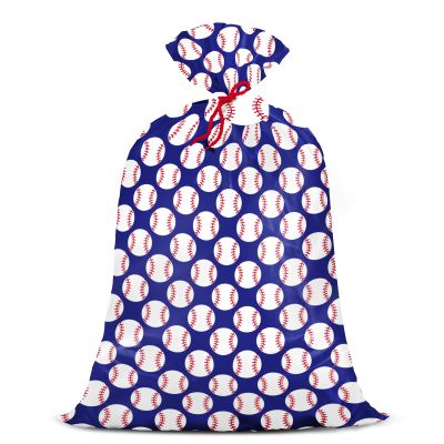 WRAPAHOLIC 56" Extra Large Baseball Plastic Gift Bag - Classic Baseball Jumbo Bike Bag Gift Wrap for Tenns Boys Birthday, Baby Shower and Ball Sports Theme Party- 56" H x 36" W