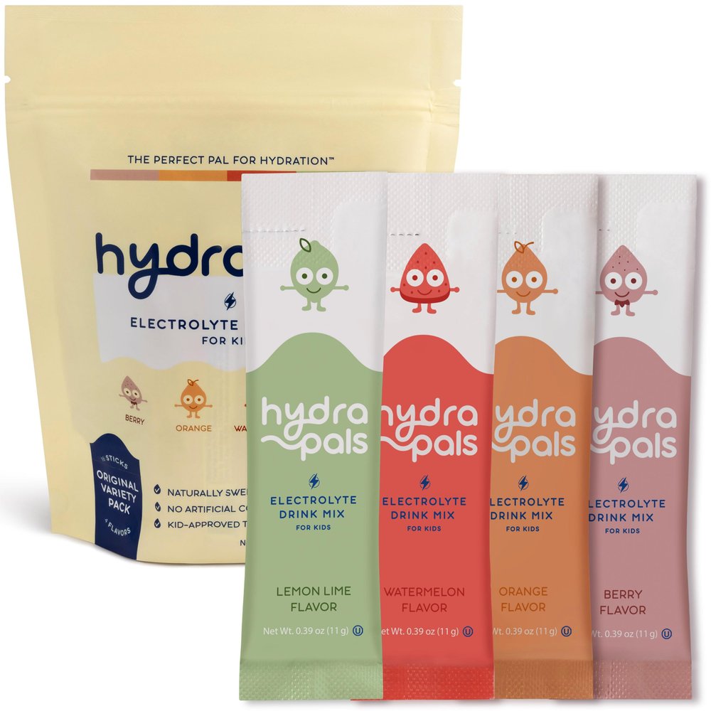HydraPals Kids Electrolyte Powder 16 Count Variety Pack Hydration Drink Mix for Kids Berry, Orange, Watermelon & Lemon Lime No Artificial Dyes OU Kosher Certified