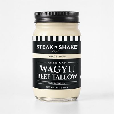 100% American Wagyu Beef Tallow Pure Rendered American Wagyu Beef Fat for High-Heat Cooking, Searing, Frying & Roasting Food-Grade, No Preservatives, Gluten-Free, Made in USA (14oz - 2-Pack Wagyu)
