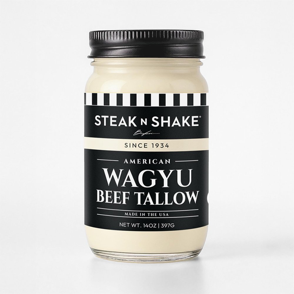 100% American Wagyu Beef Tallow Pure Rendered American Wagyu Beef Fat for High-Heat Cooking, Searing, Frying & Roasting Food-Grade, No Preservatives, Gluten-Free, Made in USA (14oz - 2-Pack Wagyu)