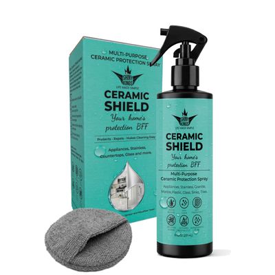 Ceramic Shield Ceramic Coating Spray for Home Surfaces Anti-Fingerprint Hydrophobic Protection for Stainless Steel Appliances, Countertops, Glass & Shower Doors Multi Surface Nano Ceramic Coating