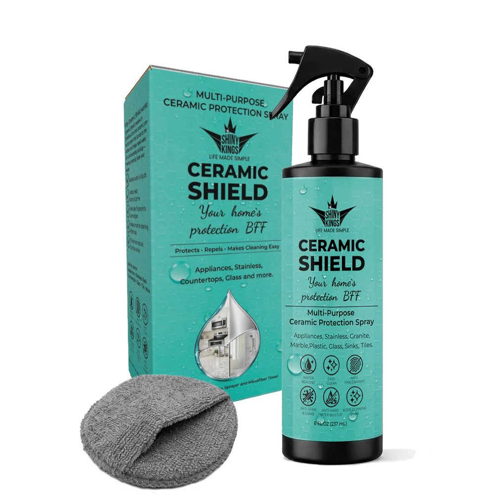 Ceramic Shield Ceramic Coating Spray for Home Surfaces Anti-Fingerprint Hydrophobic Protection for Stainless Steel Appliances, Countertops, Glass & Shower Doors Multi Surface Nano Ceramic Coating