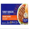 Original Seasoned Frozen Turkey Burgers. These burgers offer a convenient way to share a great meal with someone you love. These burgers go straight from the freezer to the grill or skillet, eliminating the need for thawing and saving you valuable ti view 1