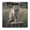 Gray Cat in Flower Field Bathroom Scale for Body Weight with High Precision Large LCD Backlight Display Digital Weighing Scale with BMI Capacity Up to 180kg view 1