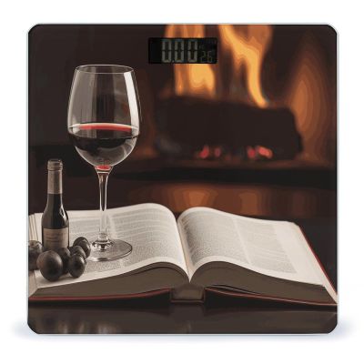 Red Wine Book Bathroom Scale for Body Weight with High Precision Large LCD Backlight Display Digital Weighing Scale with BMI Capacity Up to 180kg