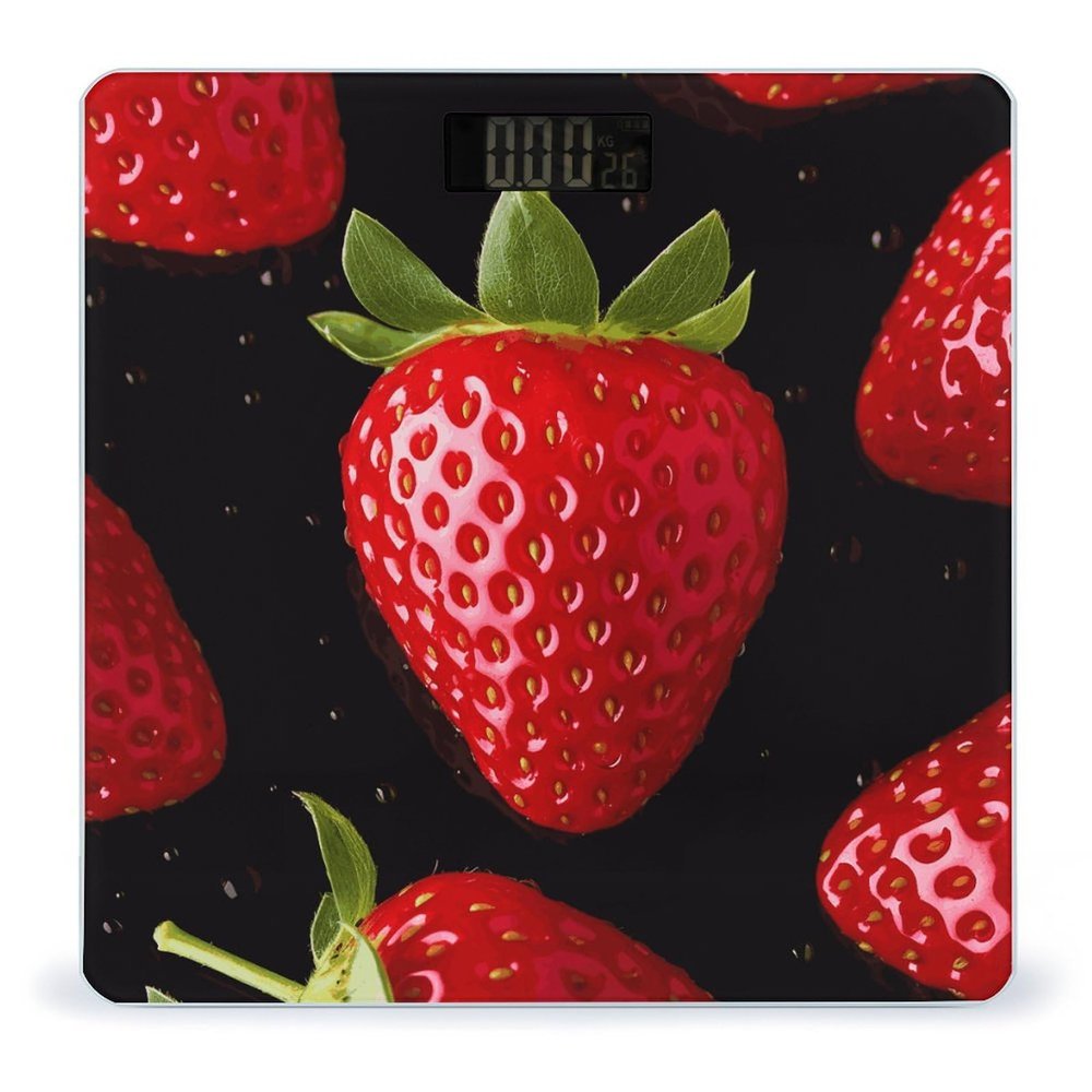 Strawberry Bathroom Scale for Body Weight with High Precision Large LCD Backlight Display Digital Weighing Scale with BMI Capacity Up to 180kg